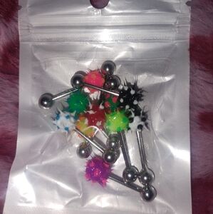 spiked Tongue Rings 10pcs